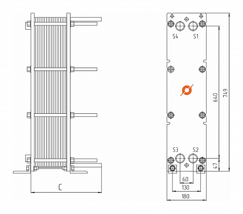 Теплообменник Сатурн (Ду 32) TX-06