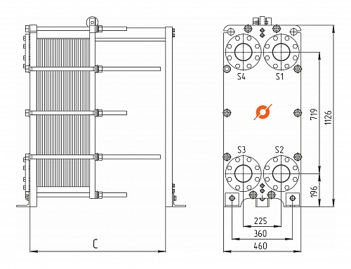 Теплообменник Сатурн (Ду 100) TX-20