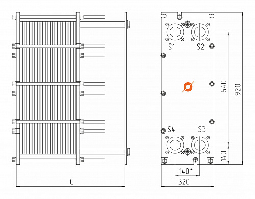 Теплообменник Сатурн (Ду 50) TX-16