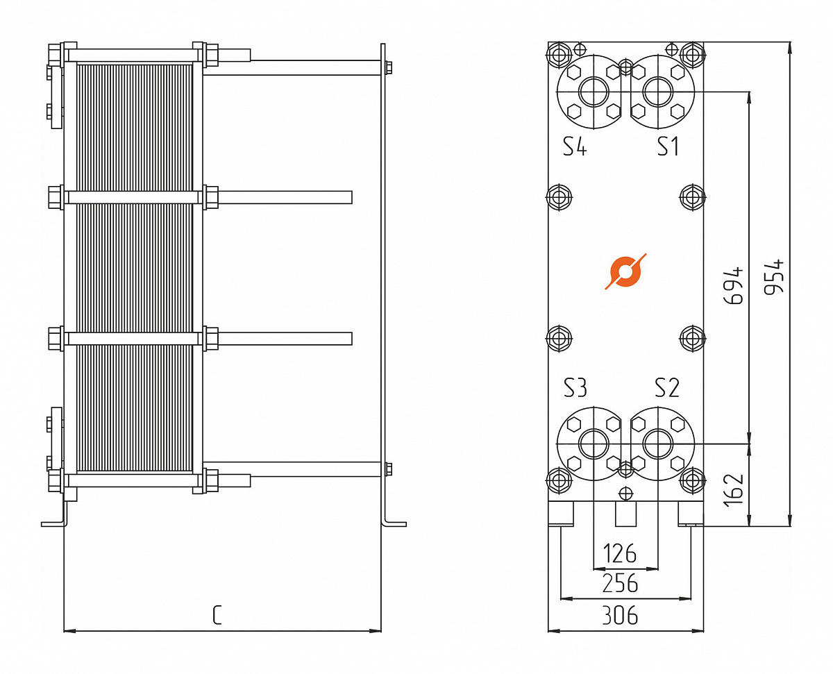 Теплообменник Сатурн (Ду 50) TX-13