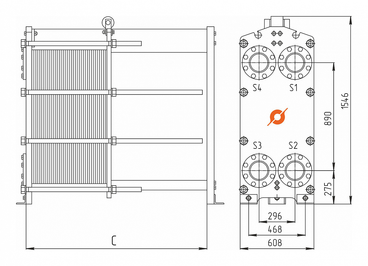 Теплообменник Сатурн (Ду 150) TX-52