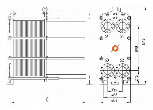 Теплообменник Сатурн (Ду 150) TX-52
