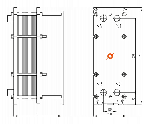 Теплообменник Сатурн (Ду 40) TX-08