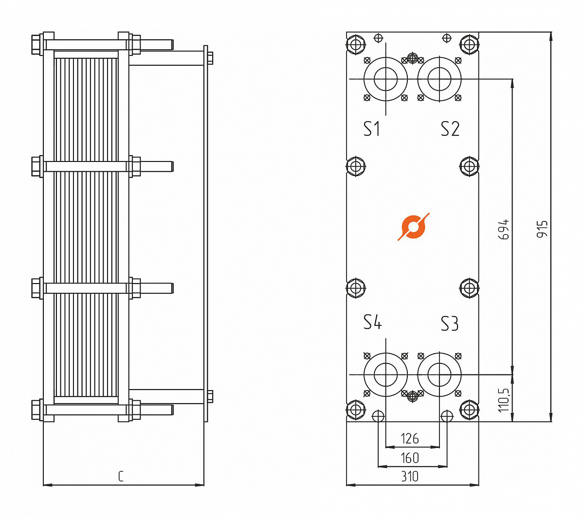 Теплообменник Сатурн (Ду 50) TX-17